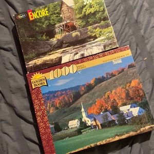 Puzzle lot Scenary Golden Books 1000 Piece Puzzle Vermont Country NEW